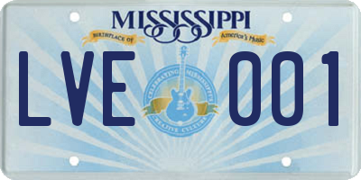 MS license plate LVE001