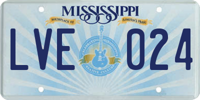 MS license plate LVE024