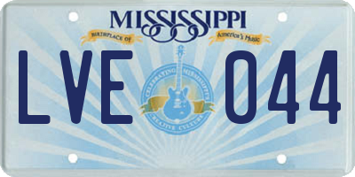MS license plate LVE044