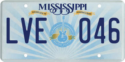 MS license plate LVE046