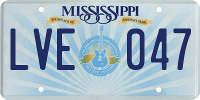 MS license plate LVE047