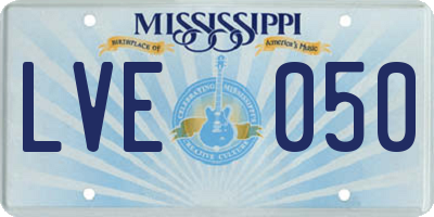 MS license plate LVE050