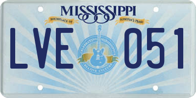 MS license plate LVE051