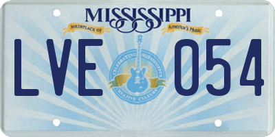 MS license plate LVE054