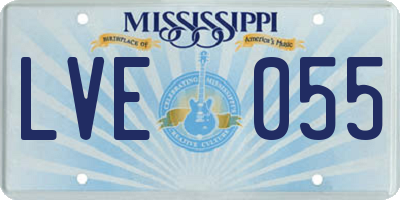 MS license plate LVE055