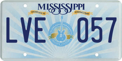 MS license plate LVE057