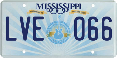MS license plate LVE066