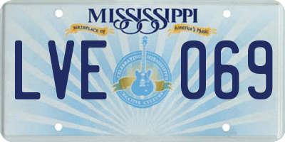 MS license plate LVE069