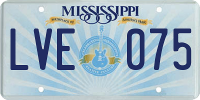 MS license plate LVE075