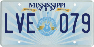 MS license plate LVE079
