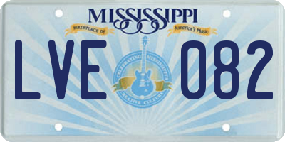 MS license plate LVE082