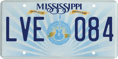 MS license plate LVE084
