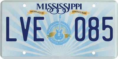 MS license plate LVE085