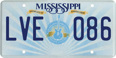 MS license plate LVE086