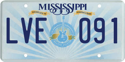 MS license plate LVE091