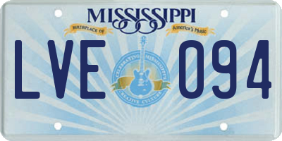 MS license plate LVE094