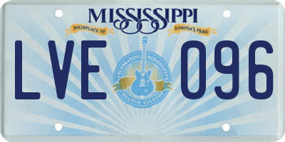 MS license plate LVE096