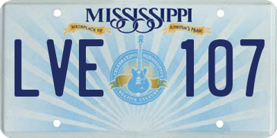 MS license plate LVE107