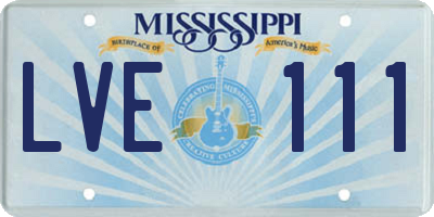 MS license plate LVE111
