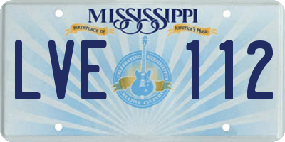 MS license plate LVE112