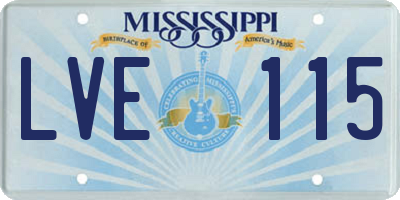 MS license plate LVE115