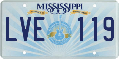 MS license plate LVE119