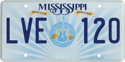 MS license plate LVE120