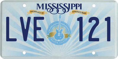 MS license plate LVE121
