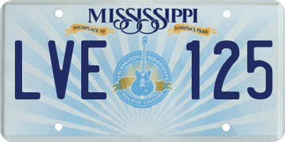 MS license plate LVE125