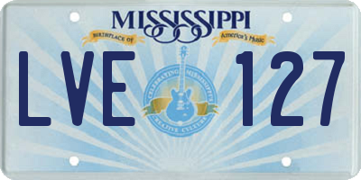 MS license plate LVE127