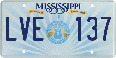 MS license plate LVE137