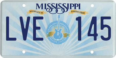 MS license plate LVE145