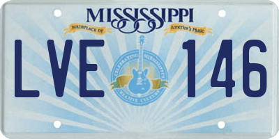 MS license plate LVE146