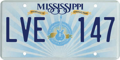 MS license plate LVE147