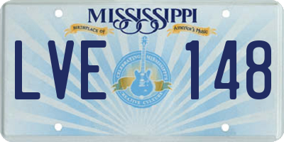 MS license plate LVE148