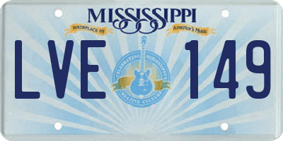 MS license plate LVE149