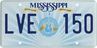 MS license plate LVE150