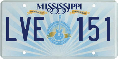 MS license plate LVE151