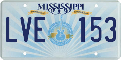 MS license plate LVE153