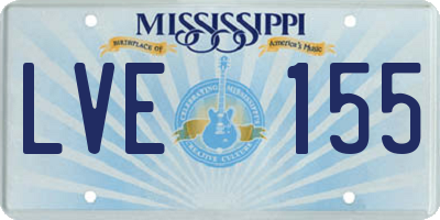 MS license plate LVE155