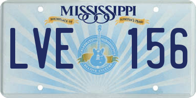 MS license plate LVE156