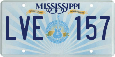MS license plate LVE157