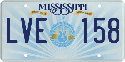 MS license plate LVE158