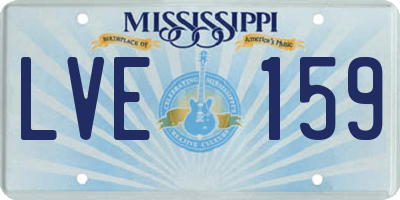 MS license plate LVE159