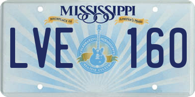 MS license plate LVE160