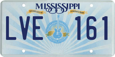 MS license plate LVE161
