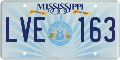 MS license plate LVE163