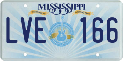MS license plate LVE166