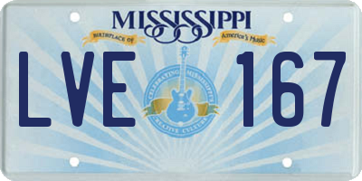MS license plate LVE167