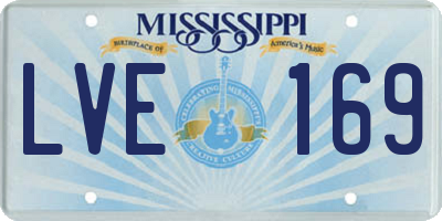 MS license plate LVE169